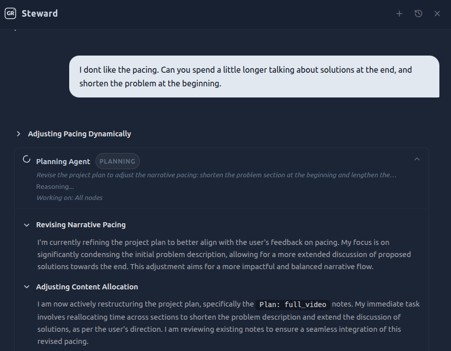 Iterative editing in Grapple